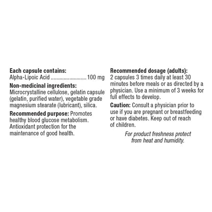 webber naturals Alpha Lipoic Acid 100 mg, 3 x 60 Capsules