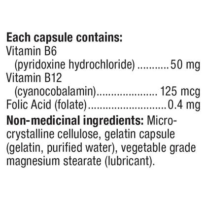webber naturals B6, B12 with Folic Acid -- 3 x 120 Capsules