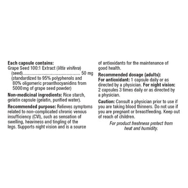 webber naturals Extra Strength Grape Seed 100:1 Extract 100 mg Capsules, 90-count, 2-pack