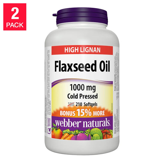 webber naturals Flaxseed Oil 1000 mg -- 2 x 210 Softgels