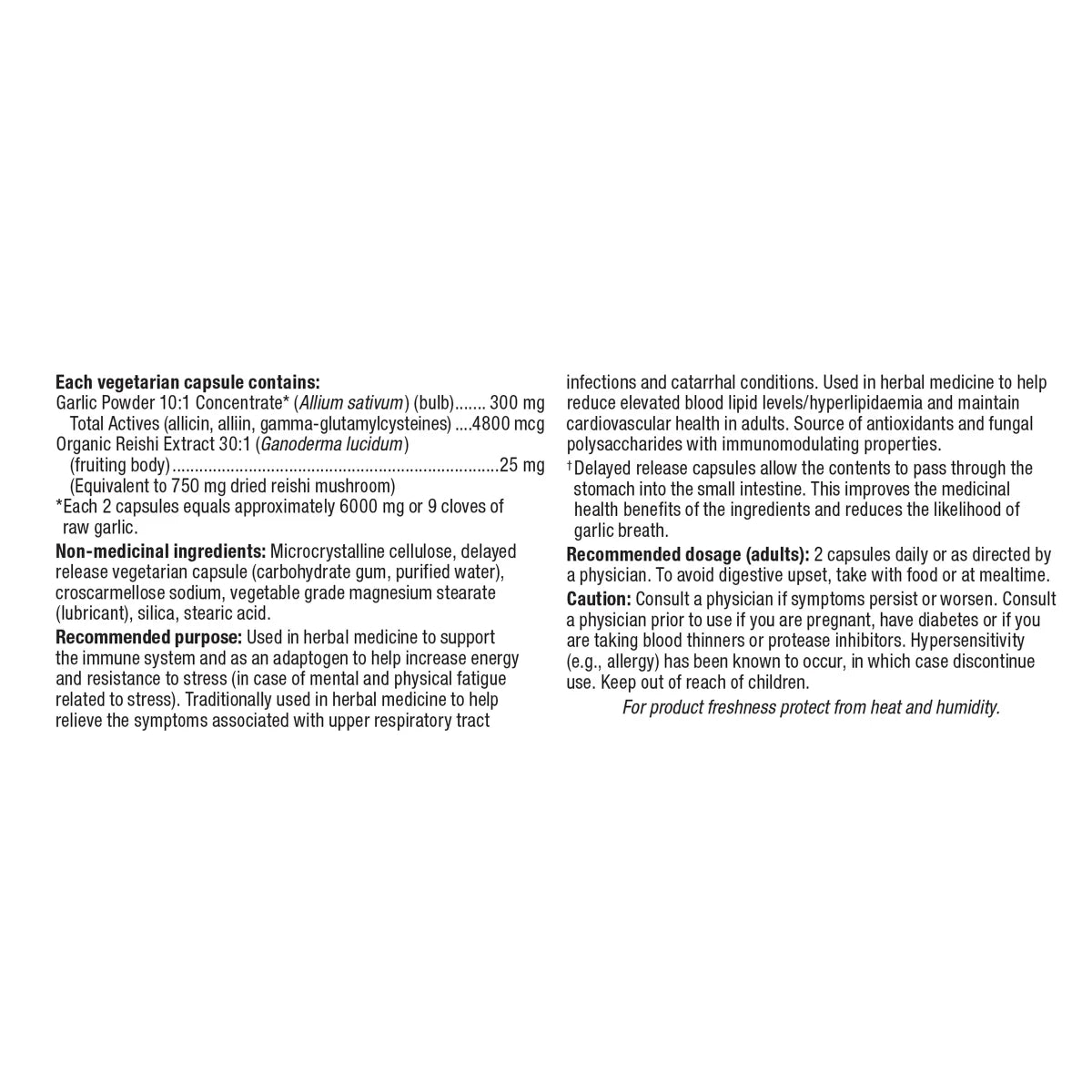 webber naturals Garlic Plus with Reishi Mushroom Extract Capsules, 300-count, 2-pack