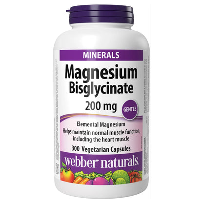webber naturals Magnesium Bisglycinate 200 mg - 300 Capsules