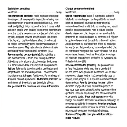 webber naturals Melatonin 5 mg Extra Strength Easy Dissolve, 400 Sublingual Tablets