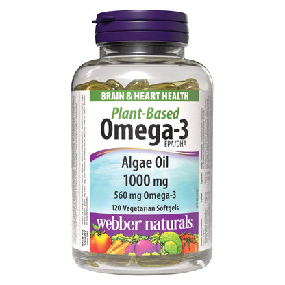 webber naturals, Algae Omega-3, 120 vegetarian softgels
