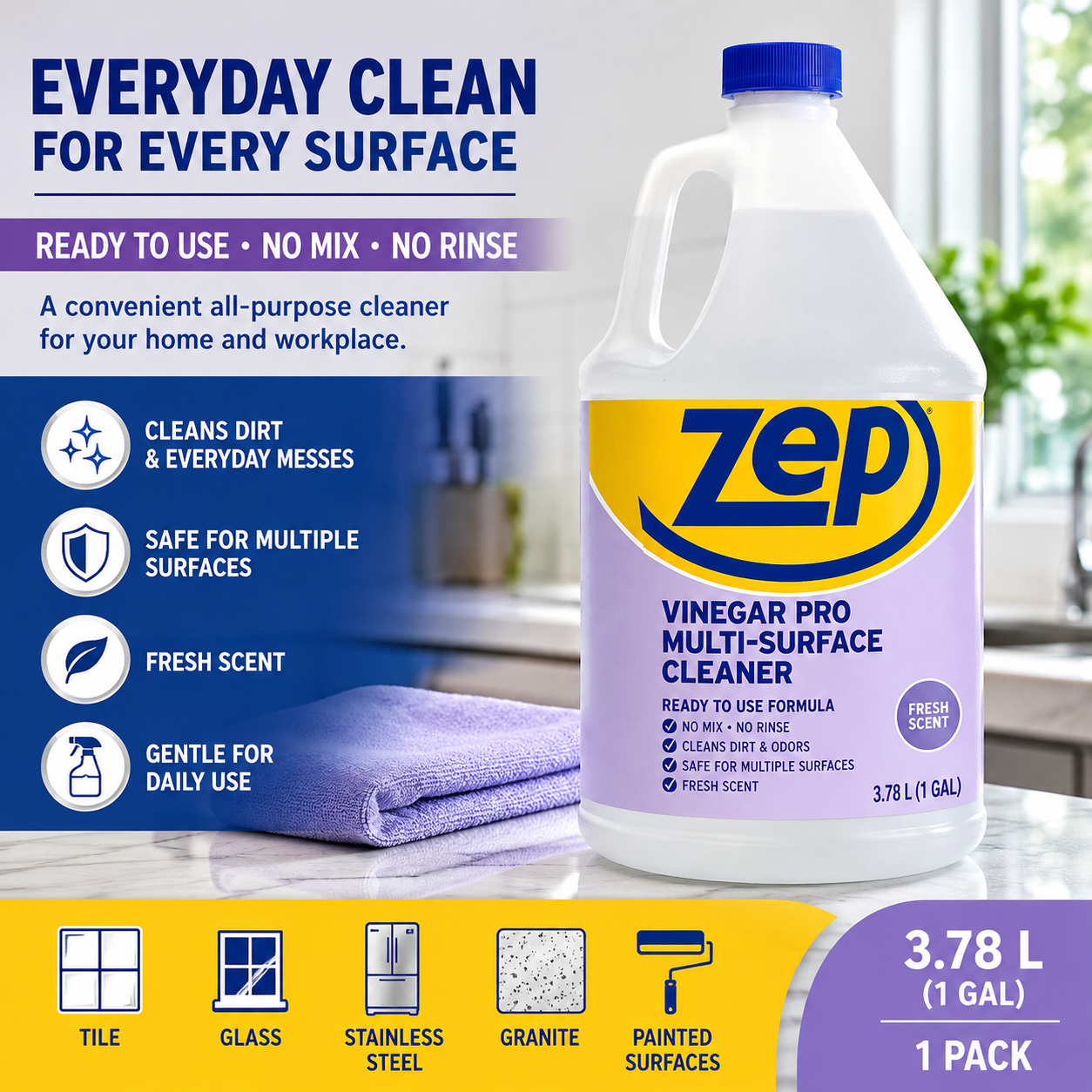 3.78L ZEP Ready-to-Use Multi-Surface Cleaner