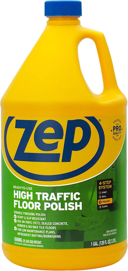 ZEP High-Traffic Floor Finish – Ready-to-Use Glossy Protective Floor Coating 3.78 L
